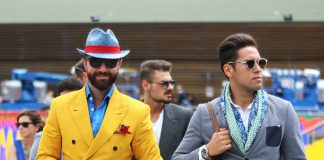 Man wearing colorful clothing